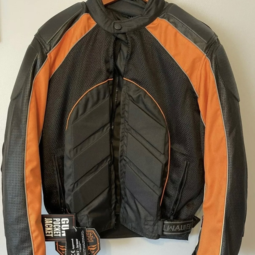Motorcycle jacket - with Armor, reflective, zip-out liner